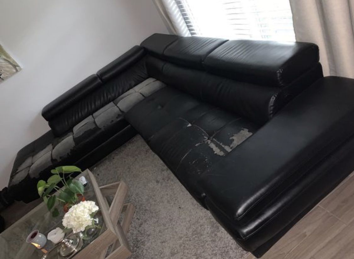 Large leather sectional
