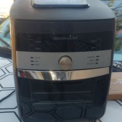 Pampered Chef Deluxe Air Fryer Dehydrator With Rotisserie And Skewer Kit