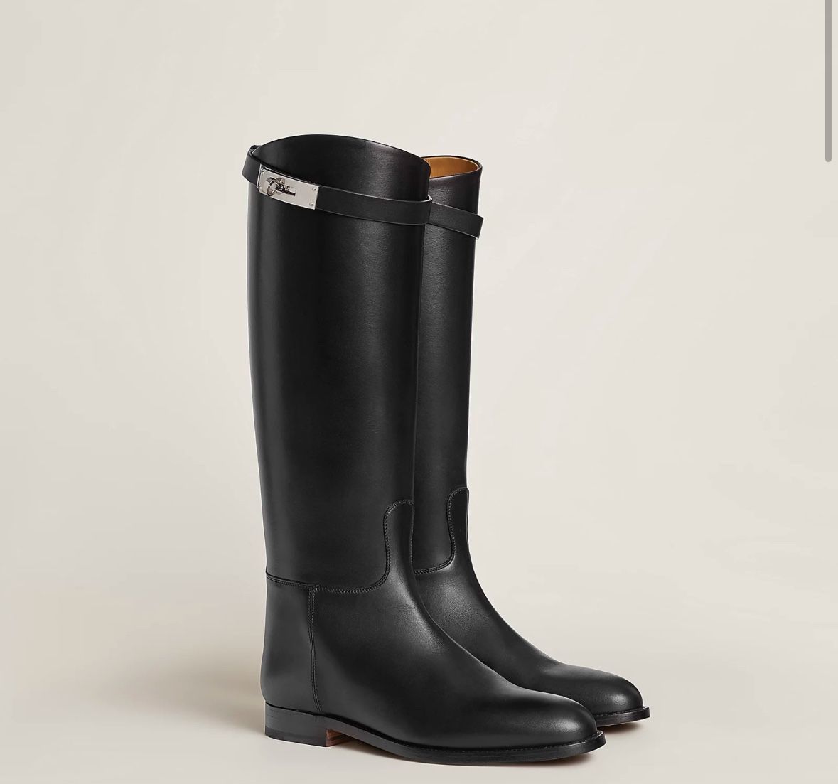 Hermes Like Black Jumping Boot Size 38