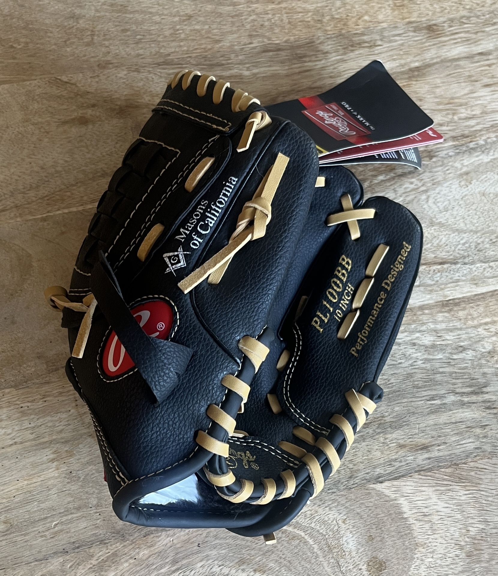 Rawlings Youth Baseball Leather Glove PL100BB Adjustable Strap New W/tags