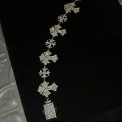 18 k Gold Plated Cross Bracelet 