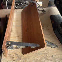 Wooden Wall Shelves With Metal Brackets
