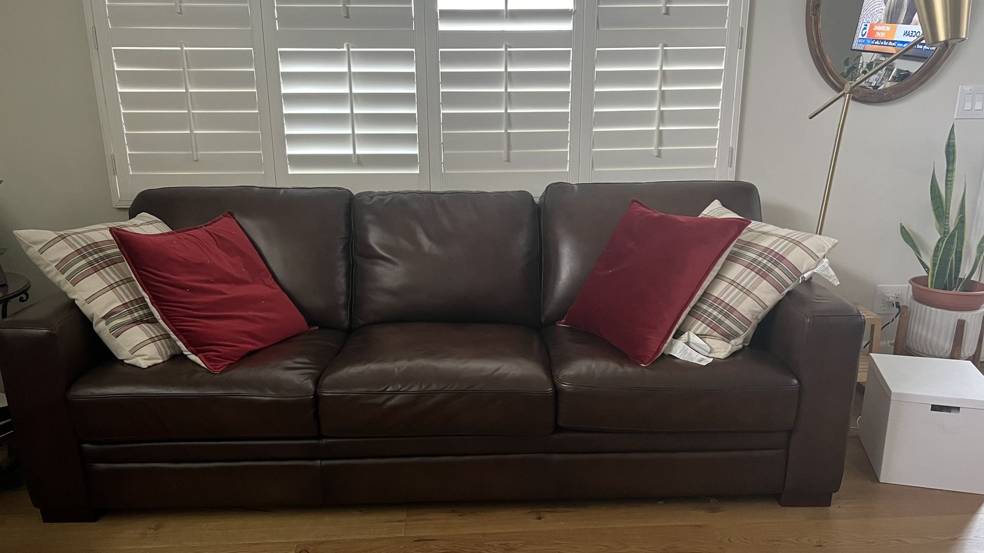 Brown Leather Sofa