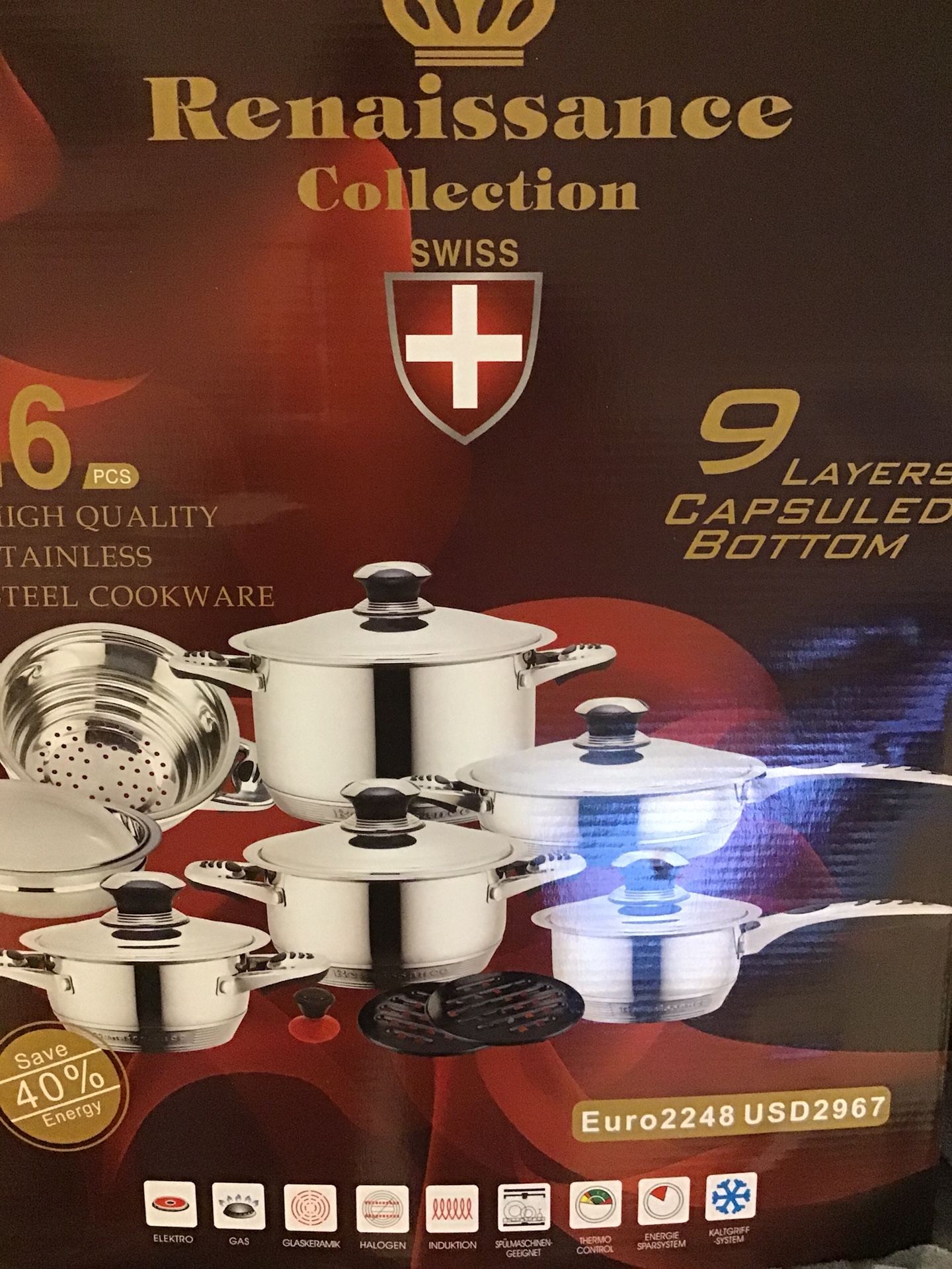 Zepter Renaissance Collection Swiss High Quality Stainless Steel Cookware 16 Pieces*/ zepter/