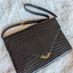 Bally Leather Embossed Shoulder Bag