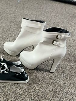 White ankle boots