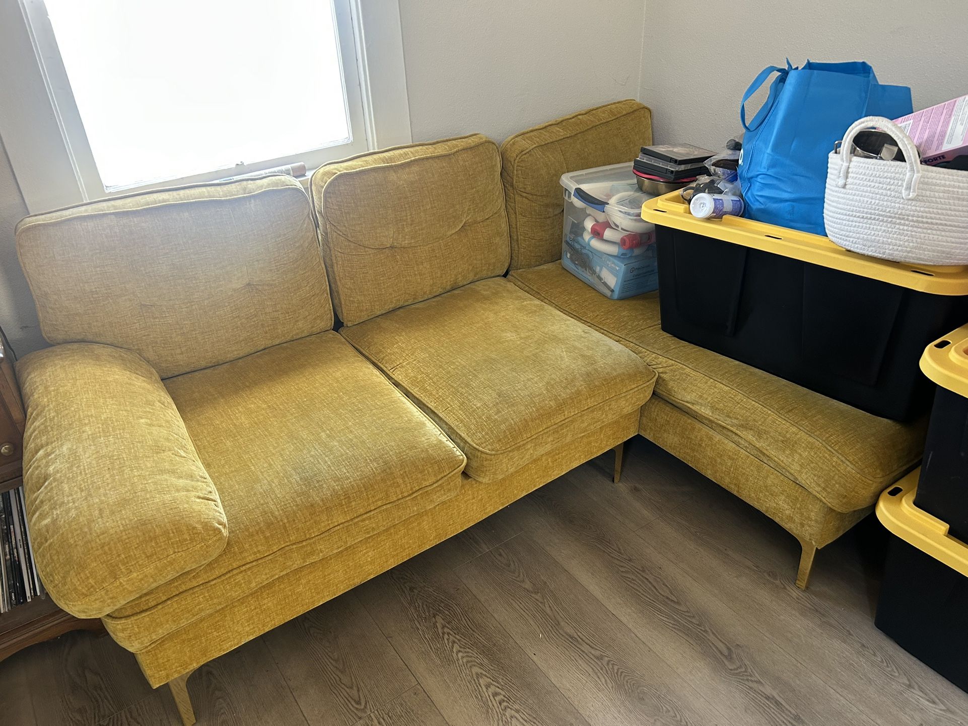 Yellow L Shaped Couch