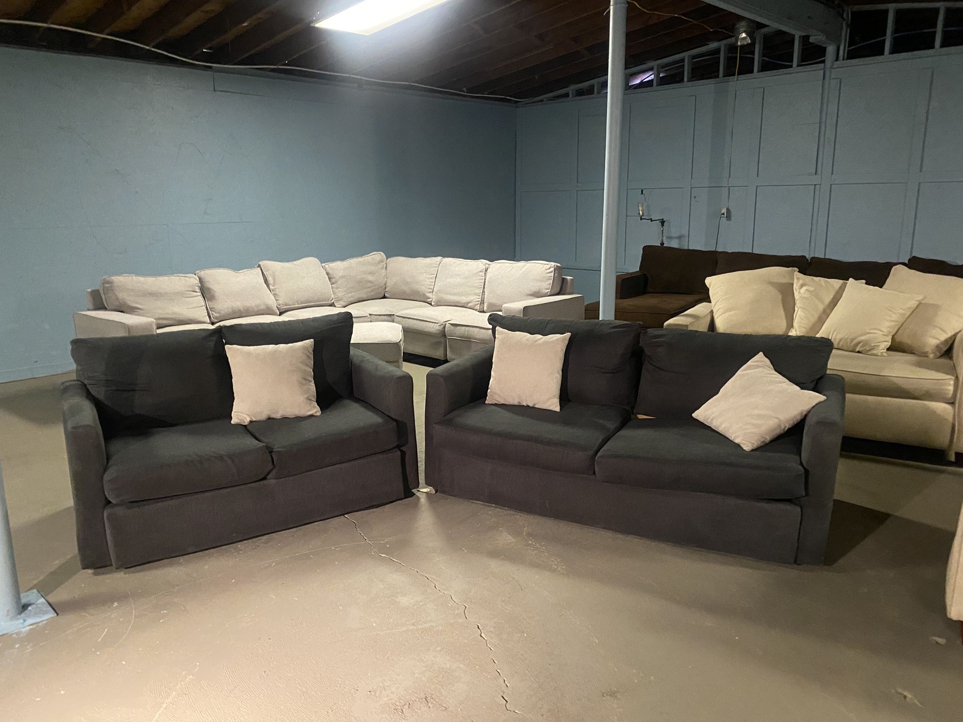 Clean Sofa Loveseat Couches, gray (delivery Available For A Fee)