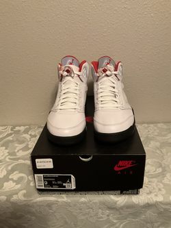 Jordan 5 Fire Red Sliver Tongue