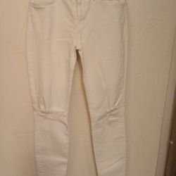Woman's Slightly Used J Brand (White) Distressed  Skinny Jeans Sz 27