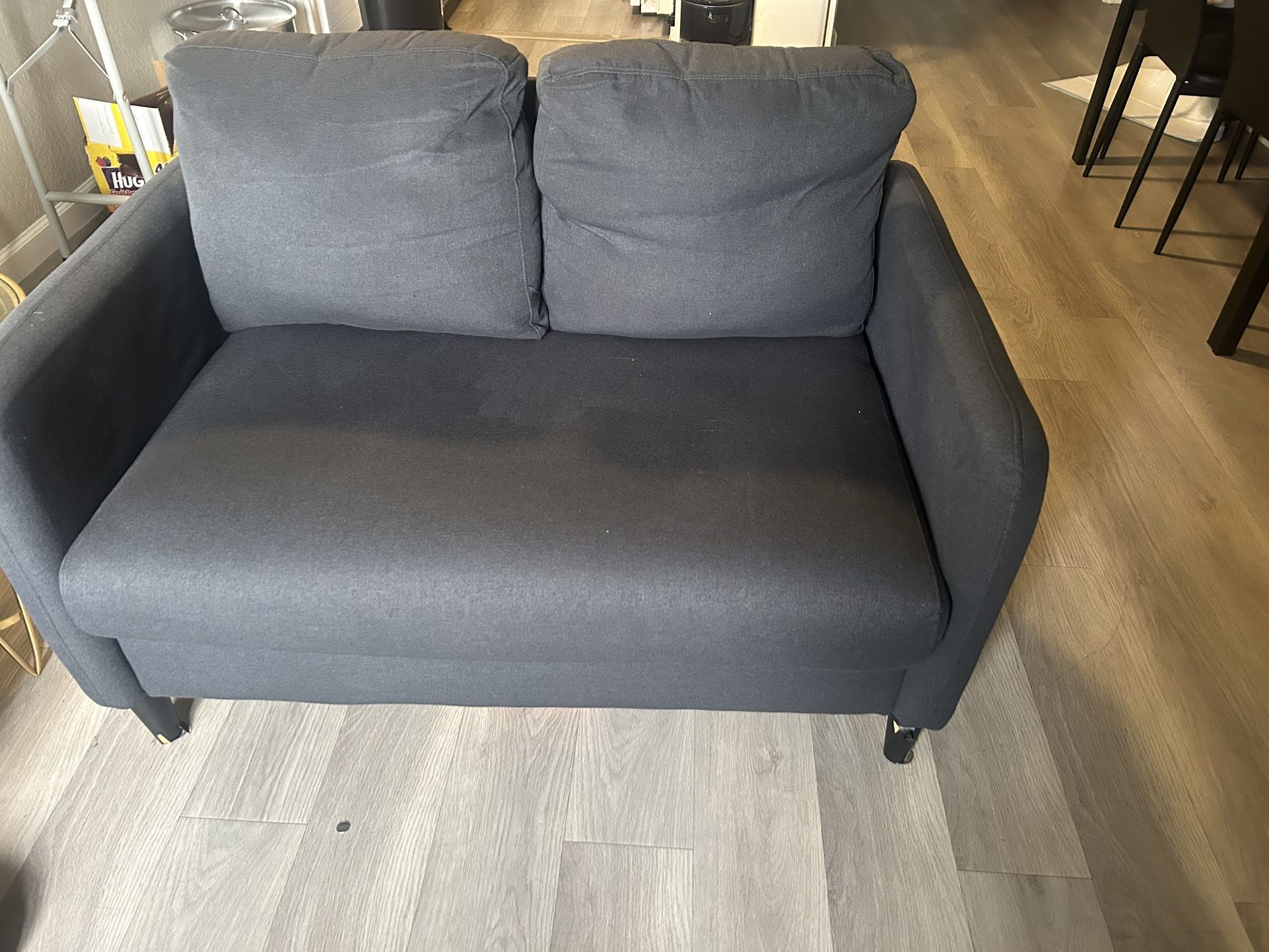 Grey Love Seat With Side Pocket