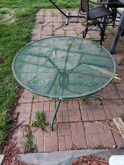 Green Metal Table