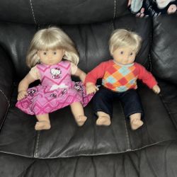 15" American Girl Doll Bitty Baby Twins Blond Blue Eyes Boy Girl 