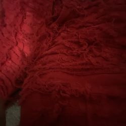 red ripped stack jeans