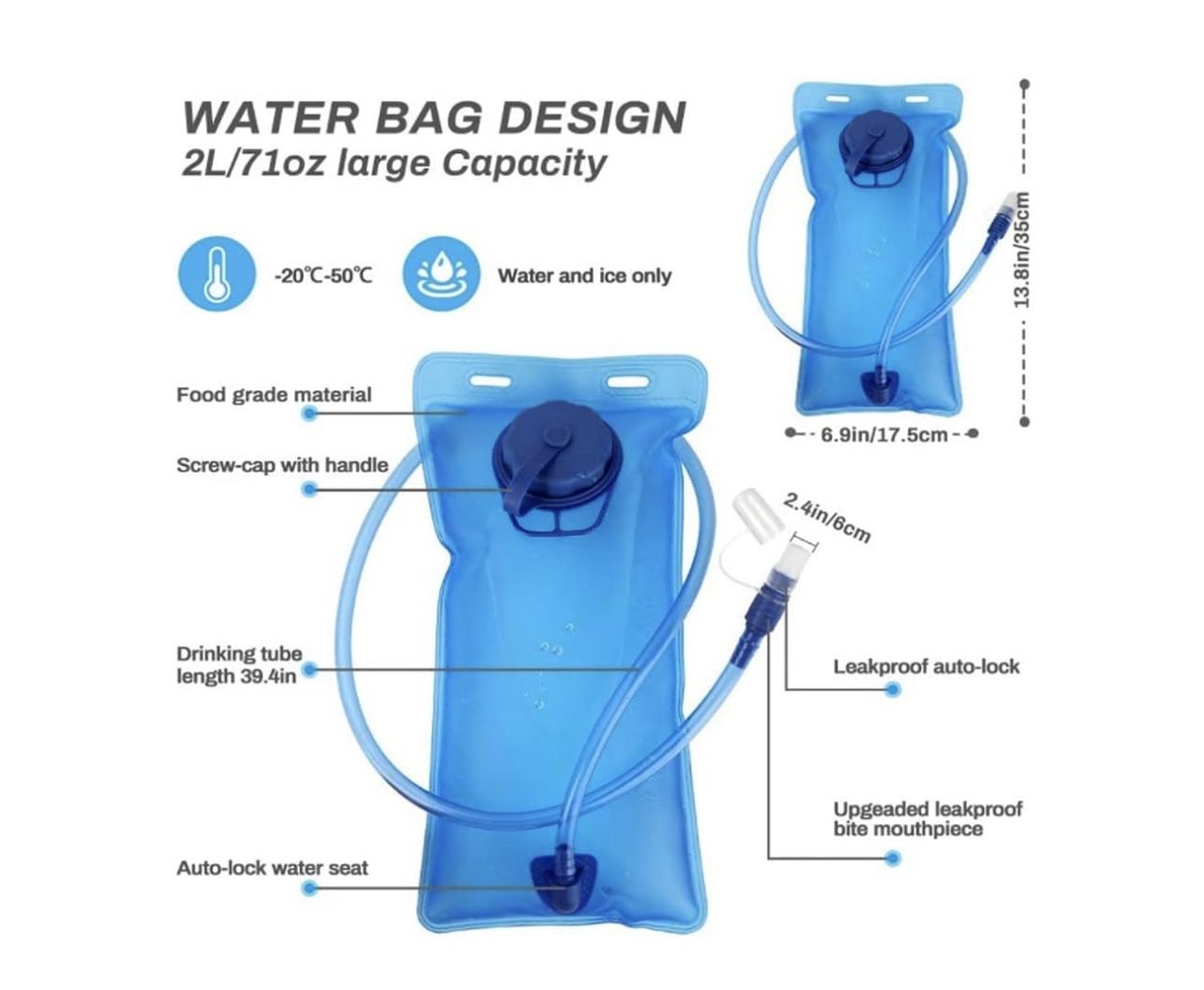 1 Clape Hydration Backpack with 2L Water Bladder