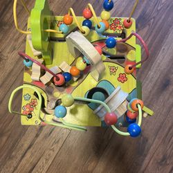 Wooden activity cude