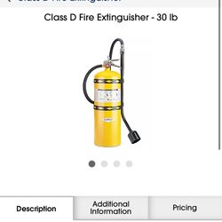 Class D Fire Extinguisher 30 Lb