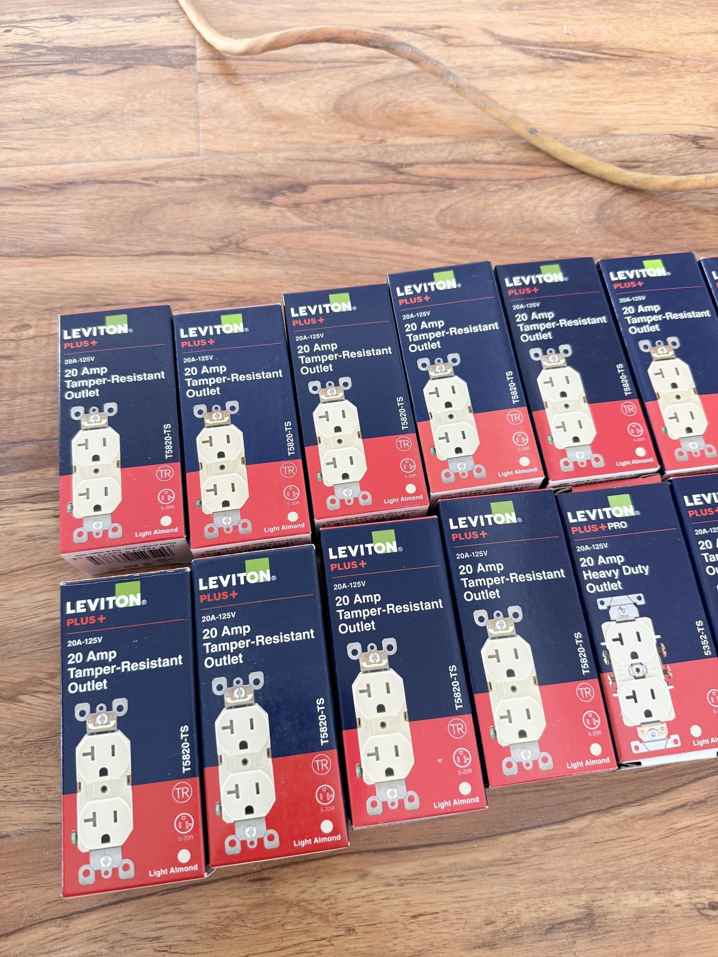 NWT💲55 for all,22pcs💡Leviton 20 Amp Tamper-Resistant Duplex Outlet, T5820-T, Light Almond