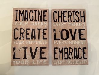 2-Piece Canvas Wall Art Set - Inspirational / Rustic