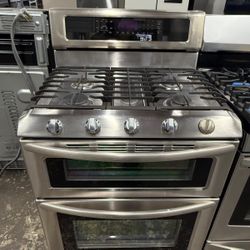 KitchenAid 30in Gas Stove Double Oven In Stainless Steel 