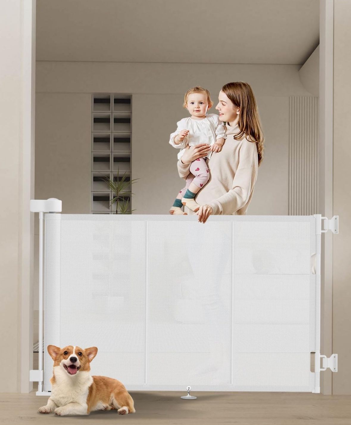 71" Retractable Gate for Baby and Pet 34" tall