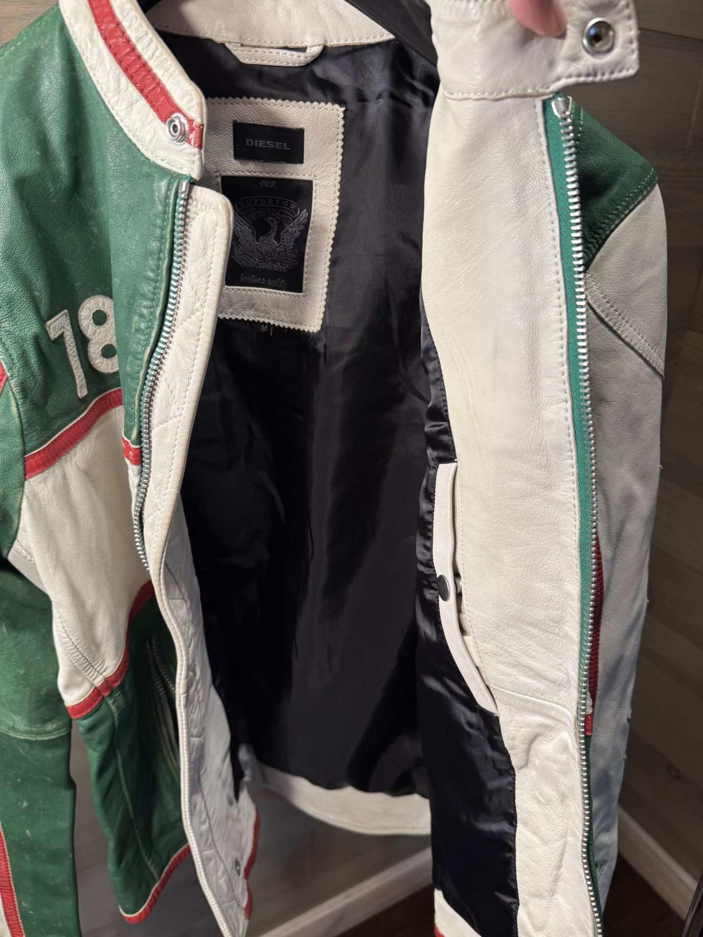 Vintage Diesel Wolf Rule Leather Moto Jacket M for Sale in Ruston 