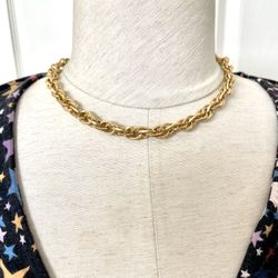 Gold Tone Choker Necklace 