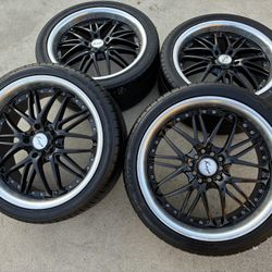 rims 18 KOYA black 5 Lugs Universal 5x114.3 - 5x100 For Mustang Infiniti Scion Camry Corolla Lexus Altima Maxima Audi Subaru Volkswagen Saab Mazda 