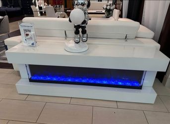 Fireplace led lights and speakers 🔊 with crystal and light fixtures