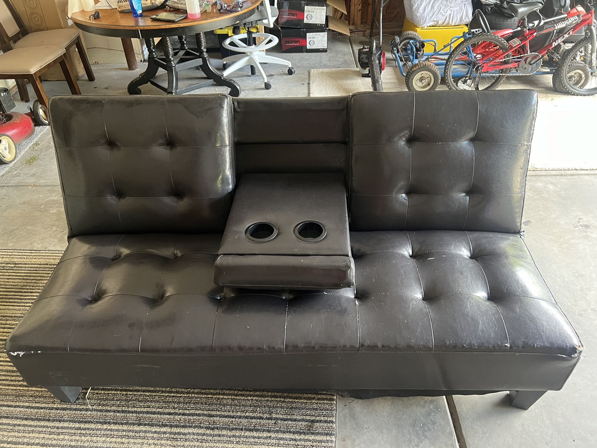 Faux leather Brown Futon