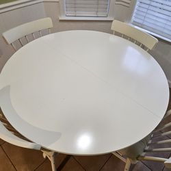 IKEA White Expandable Kitchen Table And Chairs