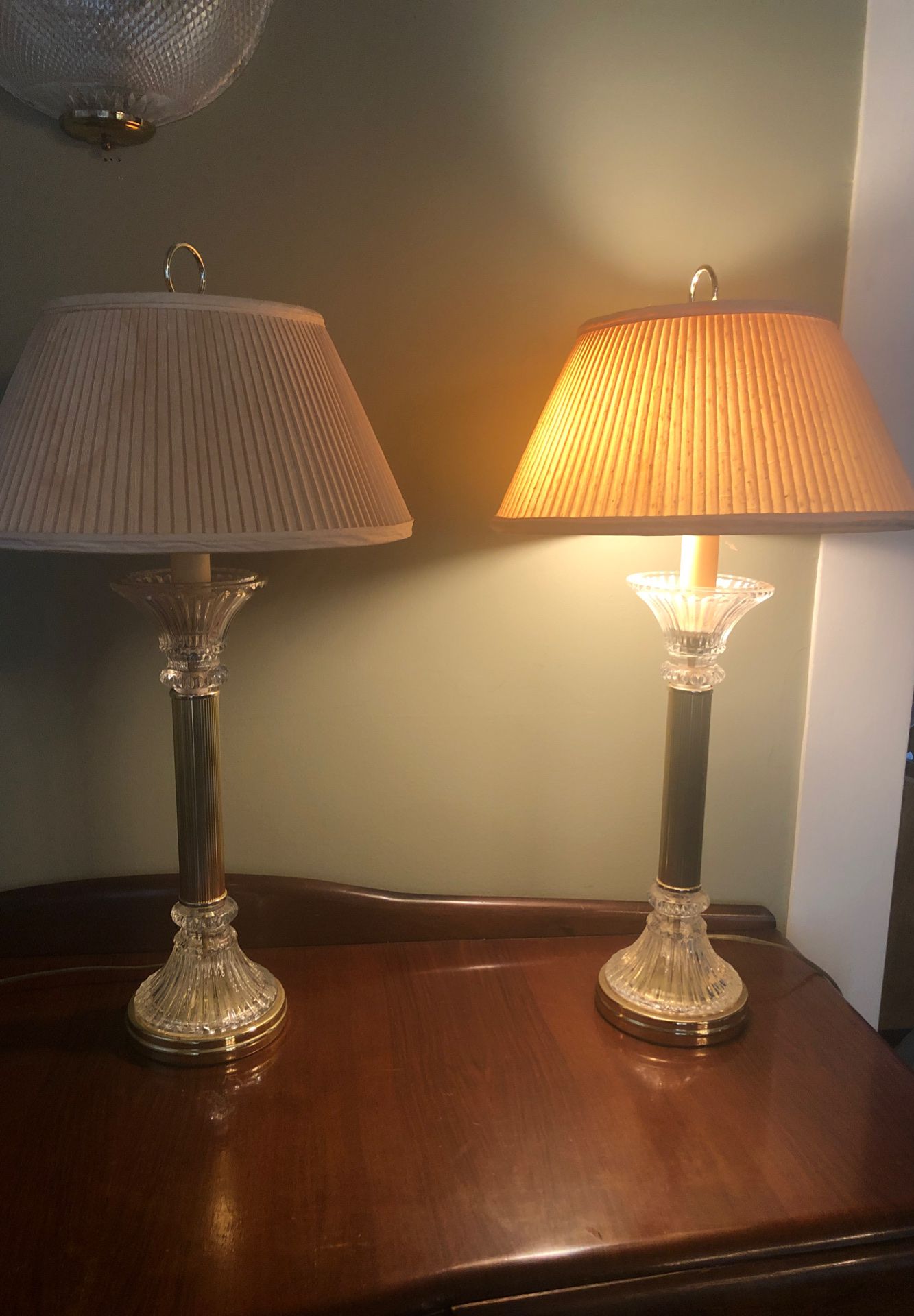 Beautiful brass and crystal lamps shades need to be replaced