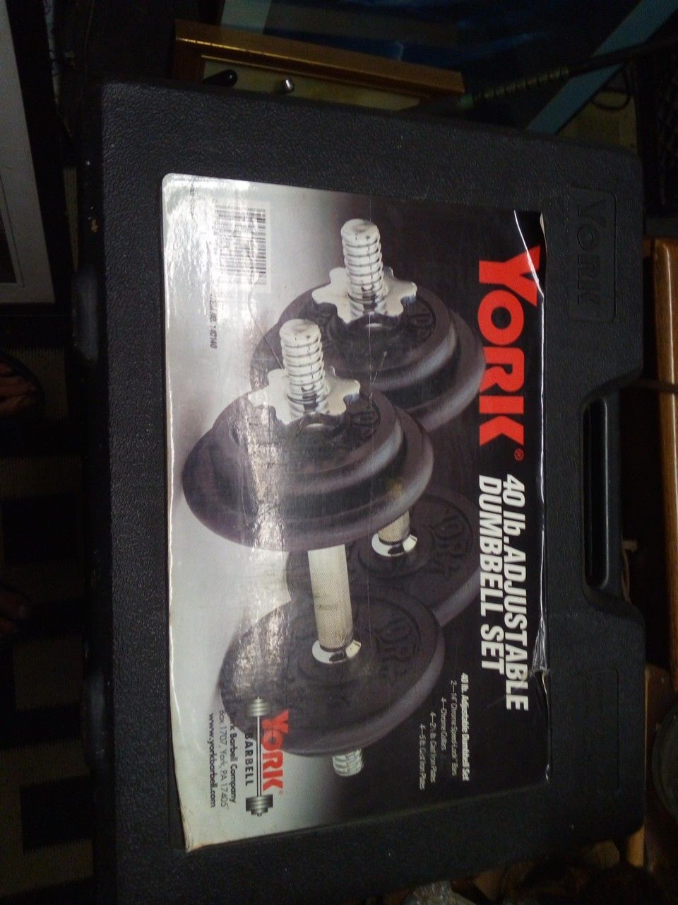 York 40 lb adjustable dumbbell set