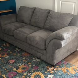 Gray Suede Sleeper Sofa