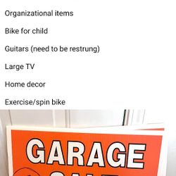 Huge Garage Sale Tomorrow Saturday March 28th 8AM
