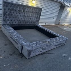 Upholstered platform storage bed frame