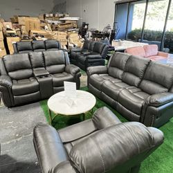 Recliner 3 Pcs Sofa Set / Juego de sofás reclinables de 3 piezas