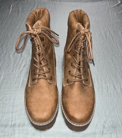 JustFab Tan Combat Boots 