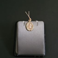 14k Gold Two Tone Cz Pendant 