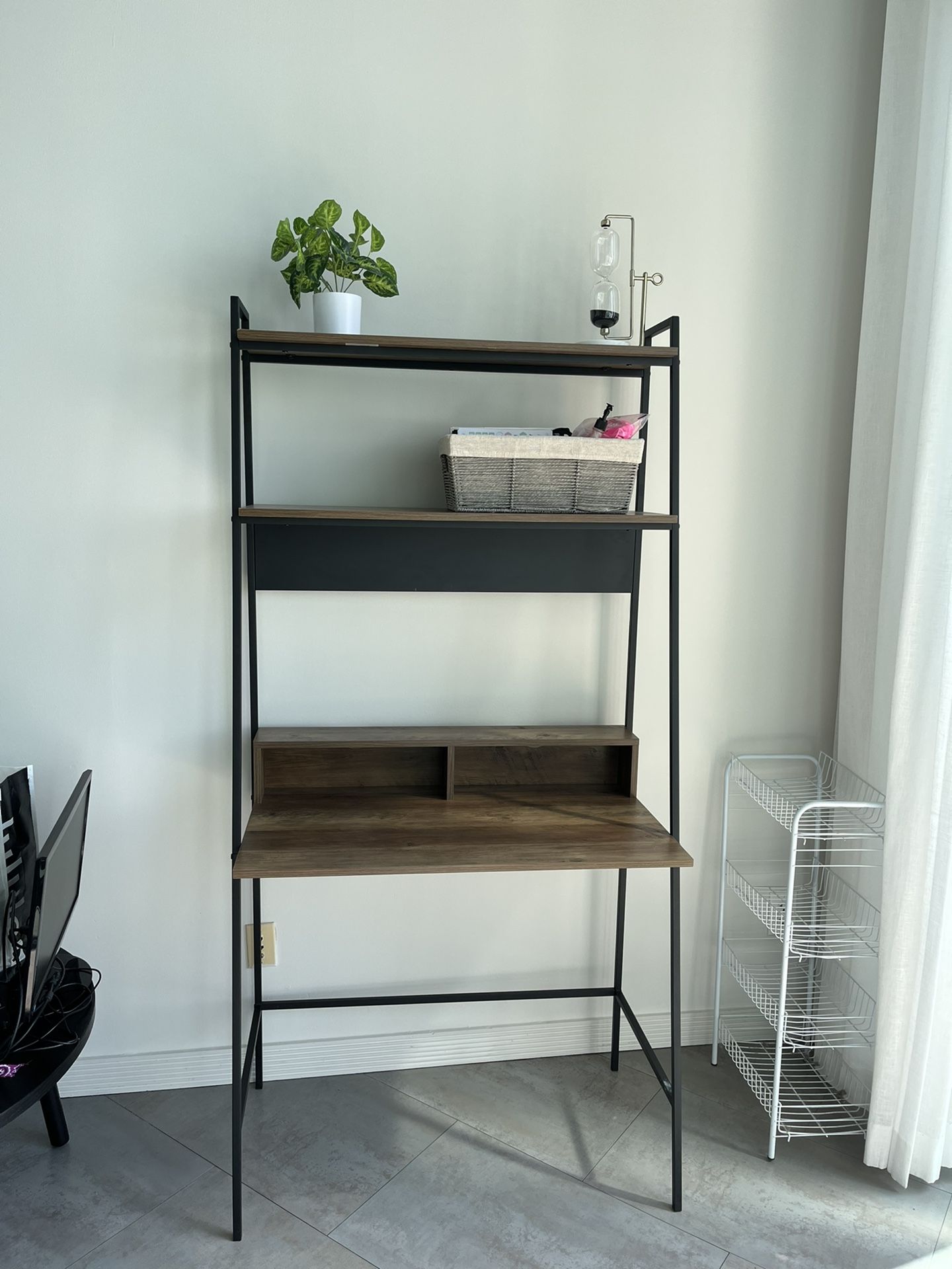 New Desk From Wayfair Medium Size Brown And Black Already Assembled for