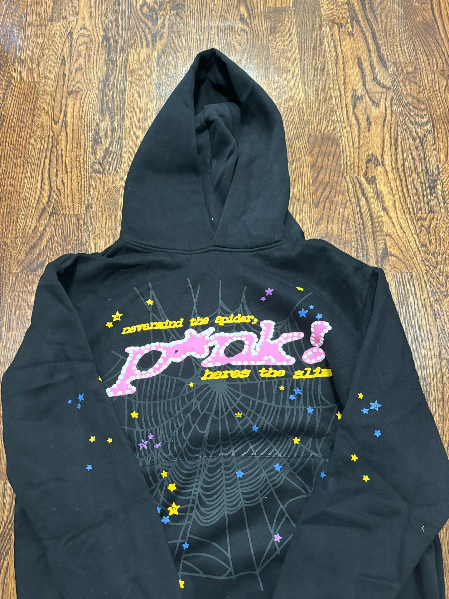 Sp5der Hoodie Black & Pink Size M