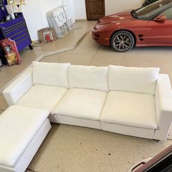 White Fabric Couch 