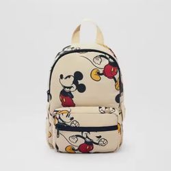 Disney Mickey Mouse Backpack Cartoon Large Capacity Nylon Lightweight Children's School Bag Small Bag Detachable Birthday Gift