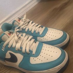 Air Force 1s , variations of blue, size 8.5 