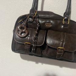 Brown Leather Shoulder Bag 