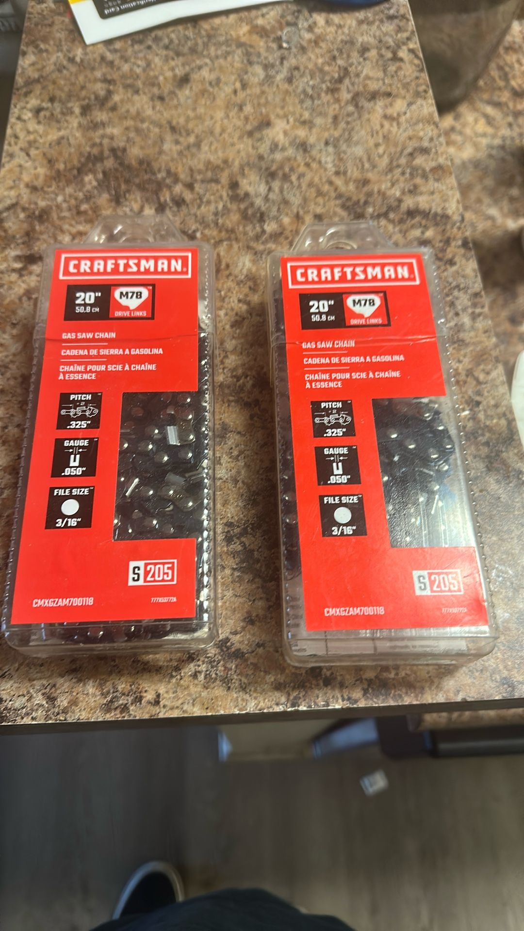 Craftsman Qty 2 Gas Saw Chains 20” New