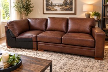 couch leather walnut