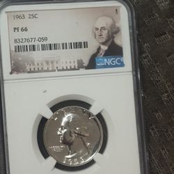 1963 Proof 66 Washington Quarter 