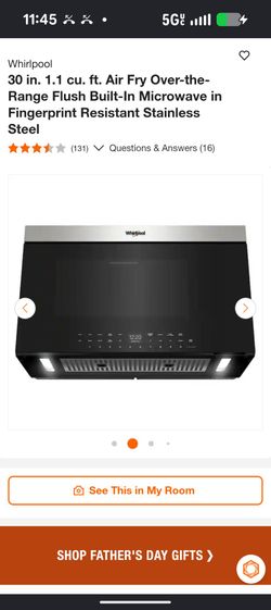 Whirlpool microwave oven