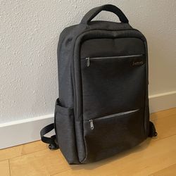 Laptop backpack with USB and waterproof rain cover